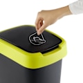 Miniatyrbillede 3 af 4: Affaldsbehållare Swing Rotho Twist 10L sort og limegrøn. svart och limegrön