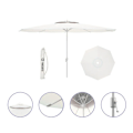 Miniatyrbillede 2 af 4: Marbueno Parasol Hvid Polyester Stål Ø 270 cm