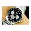 Miniatyrbillede 3 af 6: Casio - Sort baggrund med 3 hvide urskiver - Vandtæt 50 m & helt i rustfrit stål