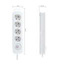 Miniatyrbillede 3 af 4: Tm Electron Multiprise 4 Stik med Kontakt, Hvid - TMUAD204WH