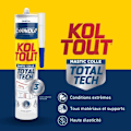 Pikkukuva 3 / 6: Kiinnitys- ja tiivistysliima - CYANOLIT - Total tech - Kristalli - Patruuna 290 ml - Läpinäkyvä - Monimateriaalinen ja joustava