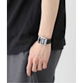 Miniatyrbillede 3 af 4: Unisex-ur - CASIO - A100WEL-1AEF - Quartz - Digital - Sort læderrem Svart