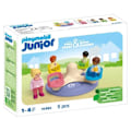 Pikkukuva 1 / 6: PLAYMOBIL Junior 71701 Lapset ja kääntöportti, Sisältää neljä hahmoa ja kääntöportin, 1-vuotiaasta alkaen Flerfärgad