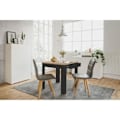 Miniatyrbillede 2 af 5: Tabel OSLO - Rektangulær - 4 personer - 80 x 77 x 80 cm - Sort / Håndværks-eg svart / hantverkare ek