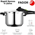 Miniatyrbillede 1 af 6: 4 liters trykkoger, induktion, 18/10 rustfrit stål, 2 trykniveauer FAGOR Rapid Xpress 4 Silver 800055