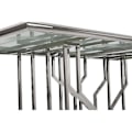 Miniatyrbillede 4 af 4: sølv glas stål spisebord (180 x 90 x 75 cm)