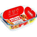 Miniatyrbillede 1 af 5: Plat air fryer - PYREX - 1450143 - rektangulær - i borosilikatglas - 23 x 15 cm TRANSPARENT