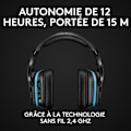 Pikkukuva 2 / 6: Langattomat pelikuulokkeet - LOGITECH G - G935 LIGHTSYNC - 7.1 Surround Sound - Keinuva mikrofoni - PC/MAC/PS4/NINTENDO-kytkin - Musta