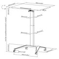 Miniatyrbillede 3 af 4: Bureau mobile til bærbar computer, Maclean MC-453B, sort, pneumatiske højdejustering, 80x52cm, 8kg max, 109cm h