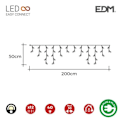 Pikkukuva 2 / 2: Jääpuikkoverho helposti kytkettävällä ohjelmoijalla 2 mts x 0,5 mts 12 nauhaa 40 leds lämmin valkoinen edm