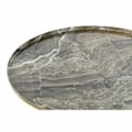 Miniatyrbillede 2 af 4: Sidebord i aluminium og brun marmor (51 x 51 x 51 cm) - Hvid