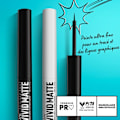 Pikkukuva 4 / 4: NYX Professional Makeup Matte & Pigmented Nestemäinen Eyeliner, Ei siirtoa, Hienot tai paksut linjat, Helppo levitys, Eloisa matta, Sort og hvid