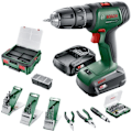 Miniatyrbillede 1 af 6: Perceuse Visseuse UniversalImpact 18V (1x1,5Ah/1x2,5Ah) + 46AC sæt + AL18V-20 i Systembox S Grön
