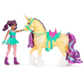 Pikkukuva 3 / 6: SPIN MASTER YOUNGBLOOM UNIKORNI JA NUKKE LEAF JA AVA Unicorn Academy Lila och turkos