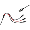 Pikkukuva 1 / 2: SUBBLIM 3 in 1 Micro USB/C-tyyppi/Lighting 3.0 kaapeli 1 m musta