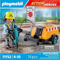Miniatyrbillede 5 af 6: PLAYMOBIL 71752 Arbejder med mejselhammere og signalering, Action Heroes, Byggeri, 14 dele, Fra 4 år Flerfärgad