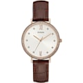 Miniatyrbillede 1 af 2: Ur - GUESS - Grace - 38mm - Brunt læder - Hvid skive - Kvarts Brun, Vit