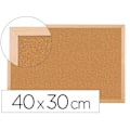 Miniatyrbild 1 av 4: Q-connect väggmonterad korkskiva ram i naturfuru 2 sidor ingår 5 memostift väggfäste tjocklek 1mm 40x30cm
