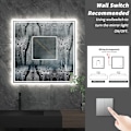 Miniatyrbild 5 av 8: Wisfor LED badrumsspegel, 800 x 800 mm, bakgrundsbelyst väggmonterad sminkspegel, fyrkantig sminkspegel, för smink och rakning