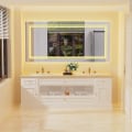 Miniatyrbild 9 av 9: Wisfor LED badrumsspegel, 1200x600 mm, stor, dimbar belyst väggmonterad sminkspegel, med demister Pad Smart Touch Switch sminkspegel