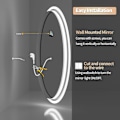Miniatyrbild 8 av 9: Wisfor Oval LED-badrumsspegel, 600 x 800 mm, dimbar väggmonterad belyst sminksspegel med anti-dimfunktion och smart strömbrytare