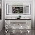 Miniatyrbild 2 av 7: Wisfor stor LED badrumsspegel, 1600x800 mm, dimbar belyst väggmonterad belyst sminkspegel, Smart Touch Switch Sminkspegel