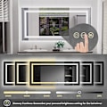Miniatyrbild 3 av 7: Wisfor stor LED badrumsspegel, 1600x800 mm, dimbar belyst väggmonterad belyst sminkspegel, Smart Touch Switch Sminkspegel