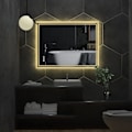 Miniatyrbild 2 av 9: Wisfor LED badrumsspegel, 600 x 800 mm, dimbar väggmonterad sminkspegel, med demister Pad Touch Sensor Bakgrundsbelyst rektangel sminkspegel