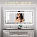 Miniatyrbild 4 av 7: Wisfor stor LED badrumsspegel, 1600x800 mm, dimbar belyst väggmonterad belyst sminkspegel, Smart Touch Switch Sminkspegel