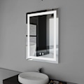 Miniatyrbild 7 av 8: Wisfor LED-belyst badrumsspegel, 400 x 500 mm, väggmonterad belyst sminkspegel, med pekknapp Minnesfunktion 3 ljuslägen