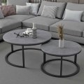 Miniatyrbild 4 av 6: Wisfor Set med 2 bord, Soffbord, Sidobord, Marmorbord Grey