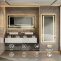 Miniatyrbild 2 av 8: Wisfor stor LED badrumsspegel, 1510x780 mm, dimbar belyst väggmonterad belyst sminkspegel, med anti-dimma Smart Touch Switch sminkspegel