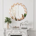 Miniatyrbild 1 av 8: Wisfor Hallway Art Väggspegel Dekorativa, runda gyllene och silverhängda speglar, 60 cm Modern Elegant Artistic Look, Väggmonterade speglar i entrén