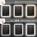 Miniatyrbild 4 av 9: Wisfor LED badrumsspegel, 600 x 800 mm, dimbar väggmonterad sminkspegel, med demister Pad Touch Sensor Bakgrundsbelyst rektangel sminkspegel