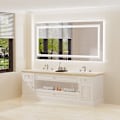 Miniatyrbild 7 av 9: Wisfor LED badrumsspegel, 1200x600 mm, stor, dimbar belyst väggmonterad sminkspegel, med demister Pad Smart Touch Switch sminkspegel