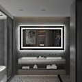 Miniatyrbild 8 av 8: Wisfor stor LED badrumsspegel, 1510x780 mm, dimbar belyst väggmonterad belyst sminkspegel, med anti-dimma Smart Touch Switch sminkspegel