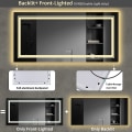 Miniatyrbild 5 av 8: Wisfor stor LED badrumsspegel, 1510x780 mm, dimbar belyst väggmonterad belyst sminkspegel, med anti-dimma Smart Touch Switch sminkspegel
