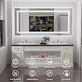 Miniatyrbild 8 av 9: Wisfor LED badrumsspegel, 1200x600 mm, stor, dimbar belyst väggmonterad sminkspegel, med demister Pad Smart Touch Switch sminkspegel