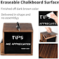 Miniatyrbild 5 av 9: Wisfor Wooden Suggestion Box, Låsbar, Väggmonterad Valurna, med Pocket Drop Box Multi-purpose Donation Box, med Blackboard 21x16,5x20cm