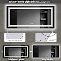 Miniatyrbild 6 av 7: Wisfor stor LED badrumsspegel, 1600x800 mm, dimbar belyst väggmonterad belyst sminkspegel, Smart Touch Switch Sminkspegel