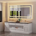 Miniatyrbild 1 av 7: Wisfor stor LED badrumsspegel, 1600x800 mm, dimbar belyst väggmonterad belyst sminkspegel, Smart Touch Switch Sminkspegel