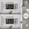 Miniatyrbild 5 av 9: Wisfor LED badrumsspegel, 1200x600 mm, stor, dimbar belyst väggmonterad sminkspegel, med demister Pad Smart Touch Switch sminkspegel
