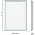 Miniatyrbild 7 av 9: Wisfor LED badrumsspegel, 600 x 800 mm, dimbar väggmonterad sminkspegel, med demister Pad Touch Sensor Bakgrundsbelyst rektangel sminkspegel