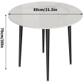 Miniatyrbild 2 av 8: Wisfor matbord, bordsskiva i marmor, rund 80 cm, matbord i vit marmor, 2-sits