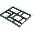 Miniatyrbild 6 av 7: Wisfor Trädgårdsbeläggning Mould, Stor Plast Path Maker Formar Molds 60x50x5cm Återanvändbar Gräsmatta Uteplats Yard Trädgård 10 Grid black