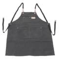 Adjustable Cotton Canvas Cross Back Kitchen Apron with Pockets in Grey