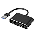 Miniatyrbillede 1 af 5: USB 3.0 til Dual HDMI-adapter til ekstern video - Kun Windows-understøttelse {Db) Black