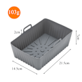 Pikkukuva 4 / 4: Air Fryer silikonimuotti, suorakulmainen silikonikaukalo air fryer -laitteeseen, silikonimuotti air fryer -laitteeseen, harmaa grey routine