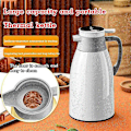 Miniatyrbild 2 av 4: Isolerad vattenkokare med glasfoder, extra lång isolering, termos, hemmakaffe vit white 1900ml