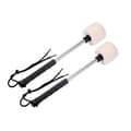 2 Pcs with Felt Head, Stainless Steel Handle, Percussion Drum, Mallet, Professional